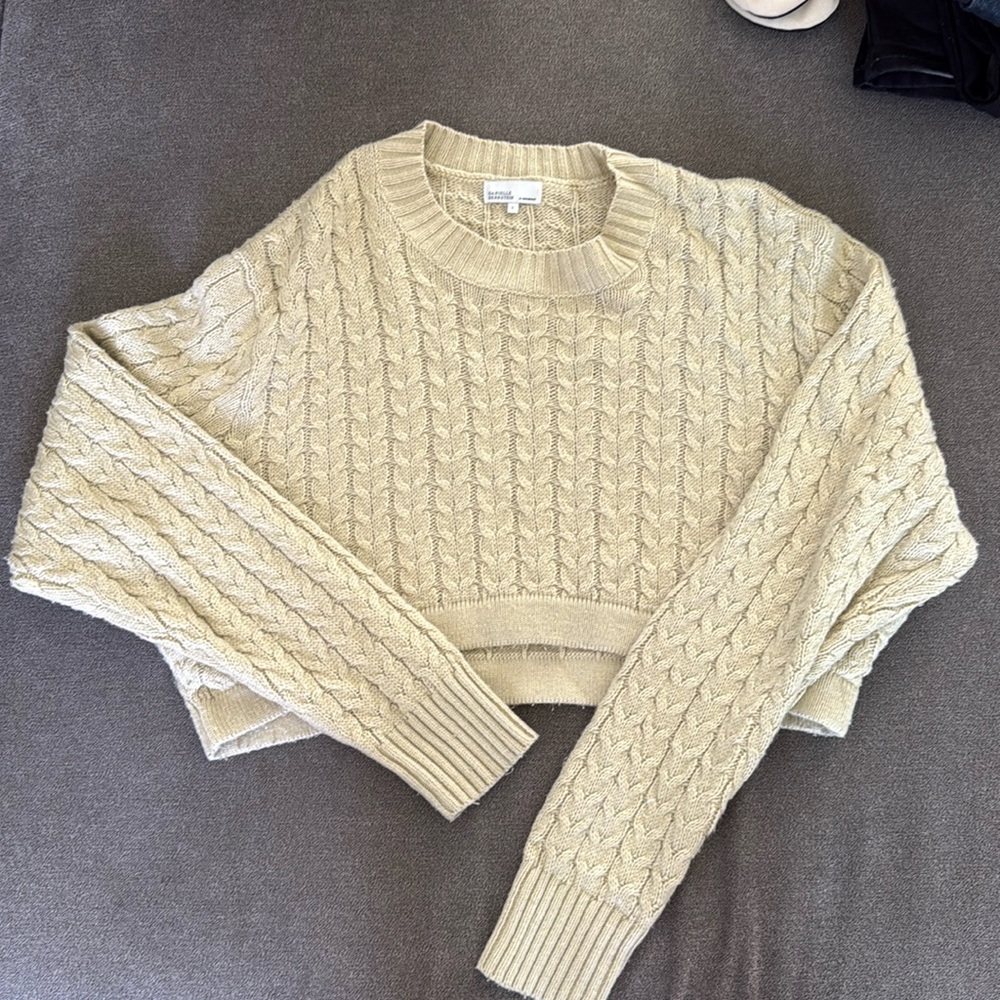 WeWoreWhat cableknit cropped sweater